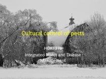 Cultural control of pests