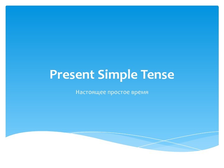Present Simple TenseНастоящее простое время