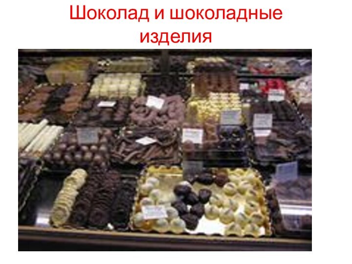 Шоколад и шоколадные изделия