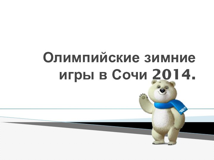 Олимпийские зимние игры в Сочи 2014.
