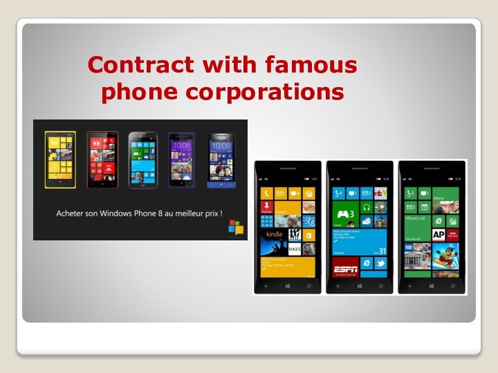 Contract with famous phone corporations