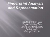 Fingerprint analysis and representation