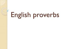 English proverbs