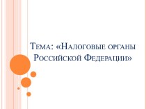 Налоговые органы Российской Федерации