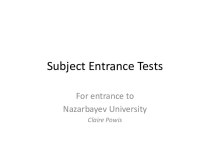Subject entrance tests