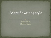 Scientific writing style