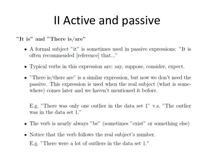 II Active and passive