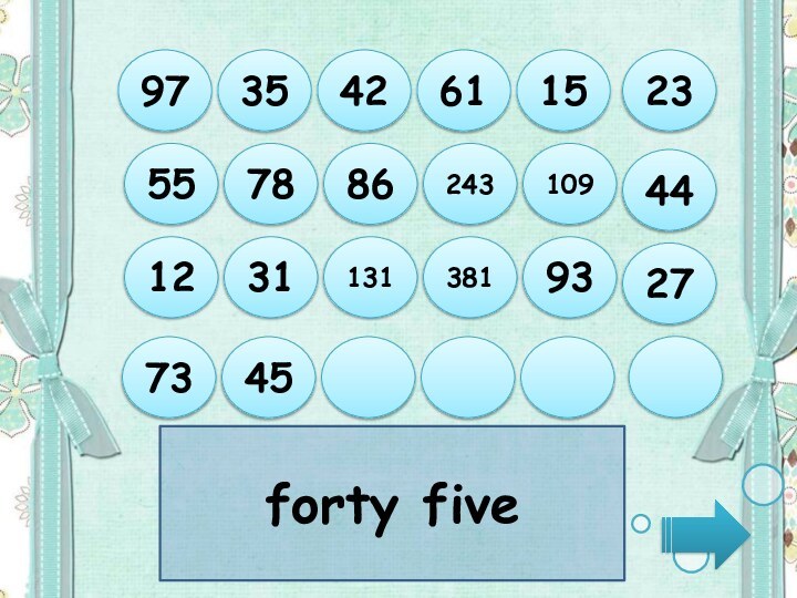 forty five97354261157345123113138193557886243109442723