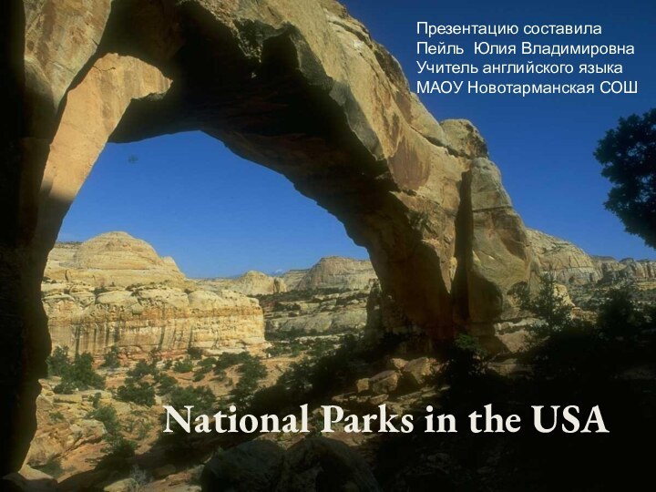 National Parks in the USAПрезентацию составилаПейль Юлия ВладимировнаУчитель английского языкаМАОУ Новотарманская СОШ