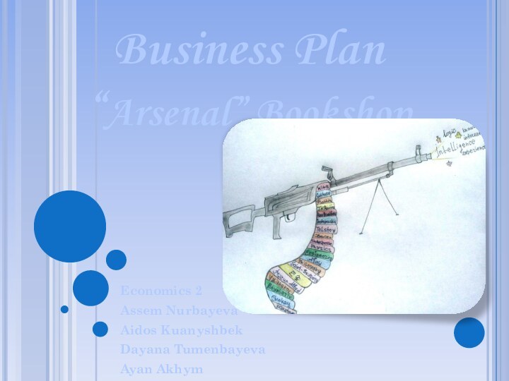 Business Plan “Arsenal” BookshopEconomics 2 Assem NurbayevaAidos KuanyshbekDayana TumenbayevaAyan Akhym