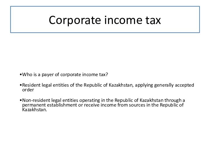Corporate income tax