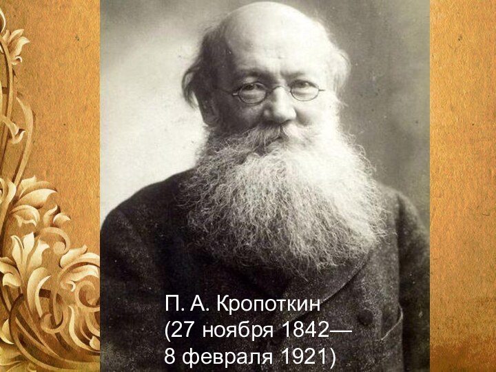 П. А. Кропоткин(27 ноября 1842—8 февраля 1921)