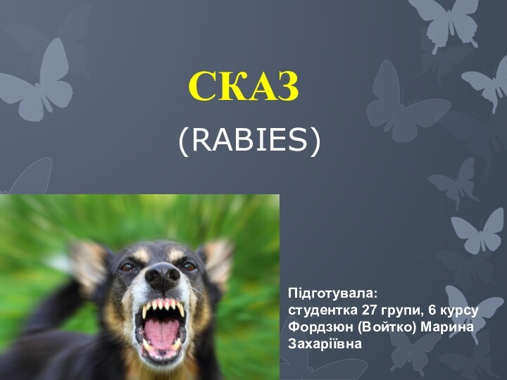 СКАЗ  (RABIES)Підготувала:студентка 27 групи, 6 курсуФордзюн (Войтко) Марина Захаріївна