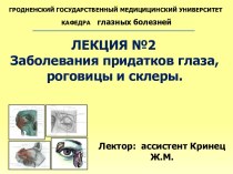 Заболевания придатков глаза, роговицы и склеры