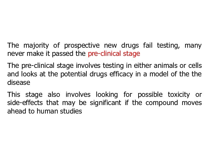 The majority of prospective new drugs fail testing, many never make it