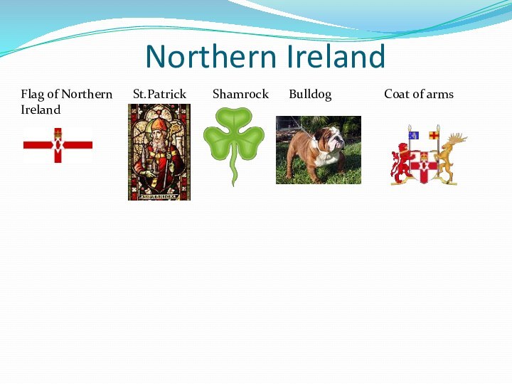 Northern IrelandFlag of Northern IrelandSt.PatrickShamrockBulldog Coat of arms
