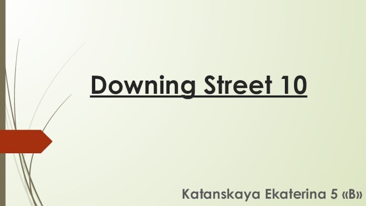 Downing Street 10Katanskaya Ekaterina 5 «B»