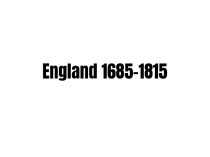 England 1685-1815