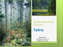 Природная зона России - Тайга