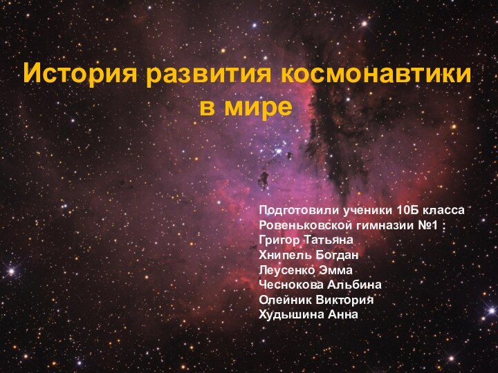 История развития космонавтики