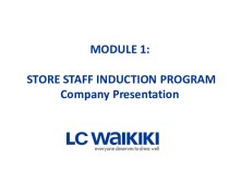 Module 1:store staff induction program company presentation
