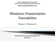 Windows presentation foundation