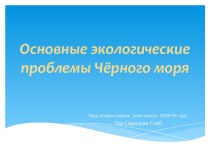 Основные экологические проблемы Черного моря