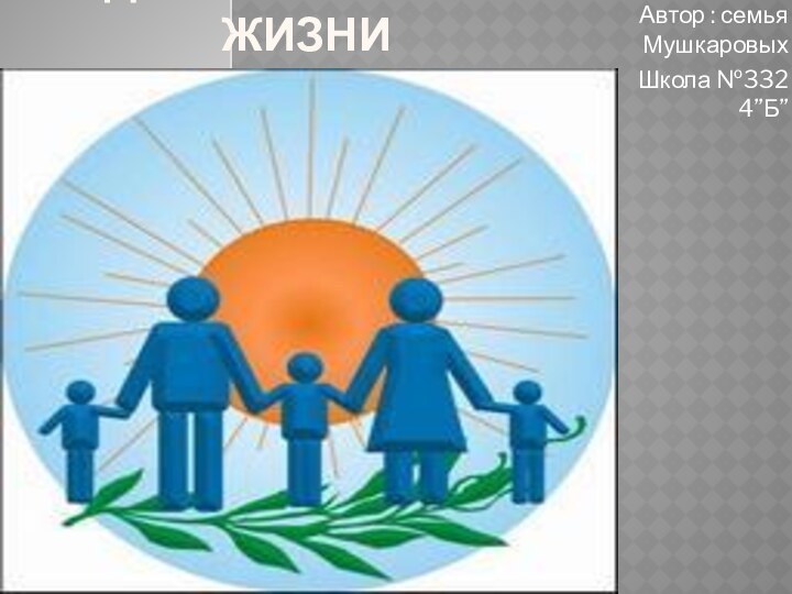 Здоровый  образ жизниАвтор : семья МушкаровыхШкола №332  4”Б”