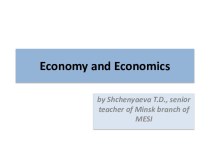 Economy and economics
