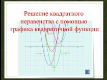 Решение квадратного неравенства с помощью графика квадратичной функции