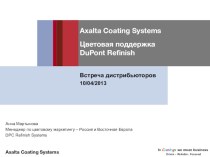 Axalta coating systemsЦветовая поддержка              dupont refinishВстреча дистрибьюторов10/04/2013