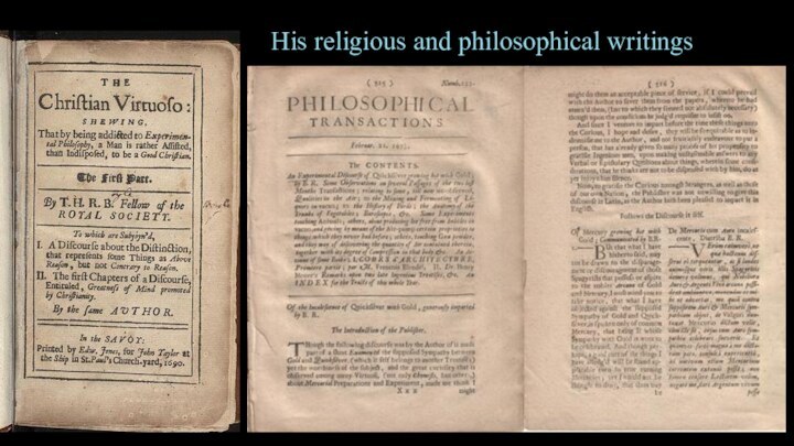 His religious and philosophical writings
