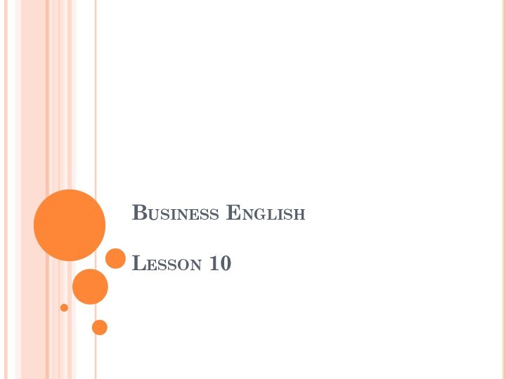 Business English  Lesson 10