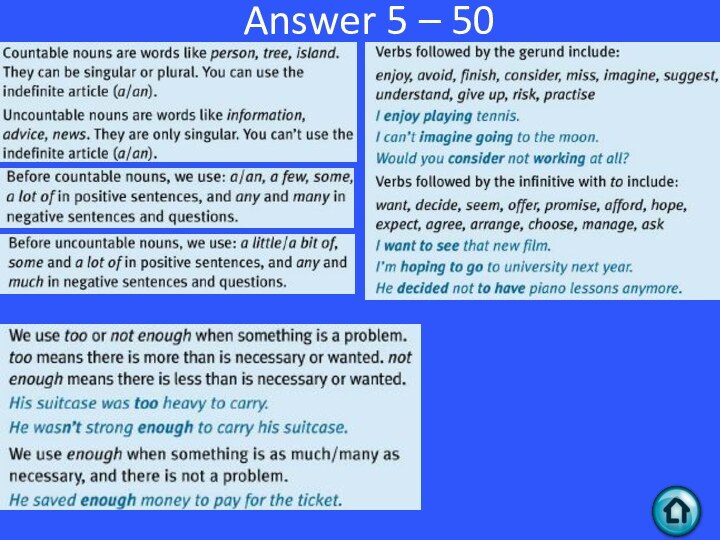 Answer 5 – 50