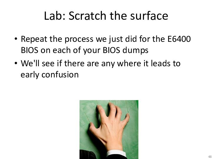 Lab: Scratch the surfaceRepeat the process we just did for the E6400