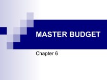 Master budget