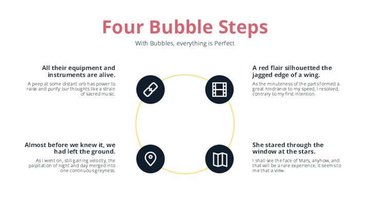 Four Bubble StepsWith Bubbles, everything is PerfectAll their equipment and instruments are