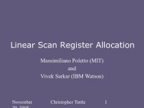 Linear scan. Register allocation