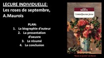 Lecure individuelle: Les roses de septembre, A. Maurois