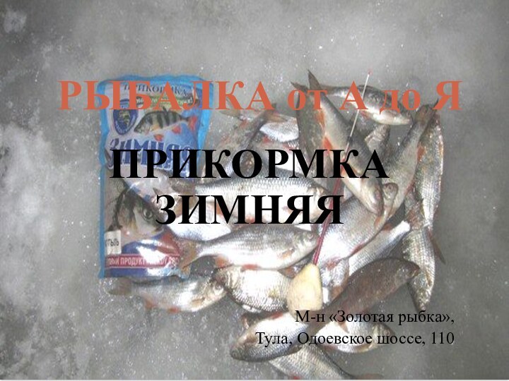ПРИКОРМКА ЗИМНЯЯРЫБАЛКА от А до ЯМ-н «Золотая рыбка», Тула, Одоевское шоссе, 110