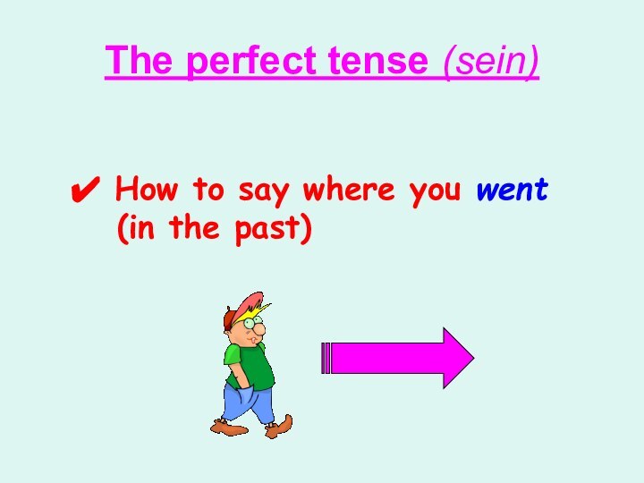 The perfect tense (sein) How to say where you went 	(in the past)