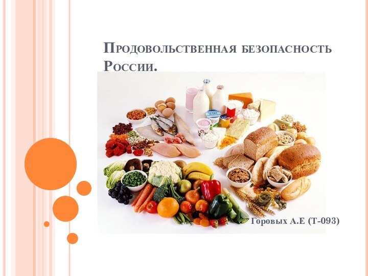 Продовольственная безопасность России.Горовых А.Е (Т-093)