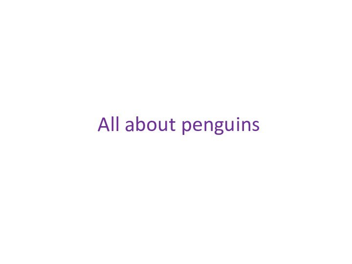 All about penguins