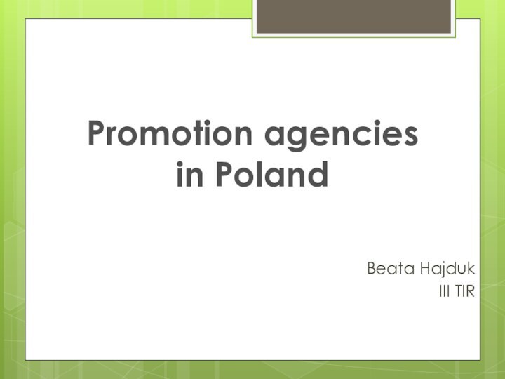 Beata HajdukIII TIRPromotion agencies  in Poland