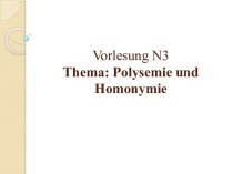 Polysemie und Homonymie