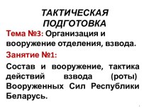 Состав и вооружение, тактика действий взвода, роты Вооруженных Сил Республики Беларусь