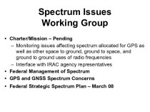 Brief on spectrum management issues