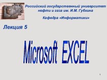Табличный процессор MS EXCEL