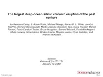 The largest deep-ocean silicic volcanic eruption of the past century