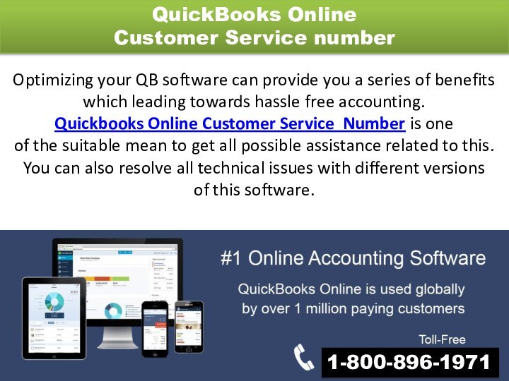 QuickBooks Online Customer Service number1-800-896-1971Optimizing your QB software can provide you a